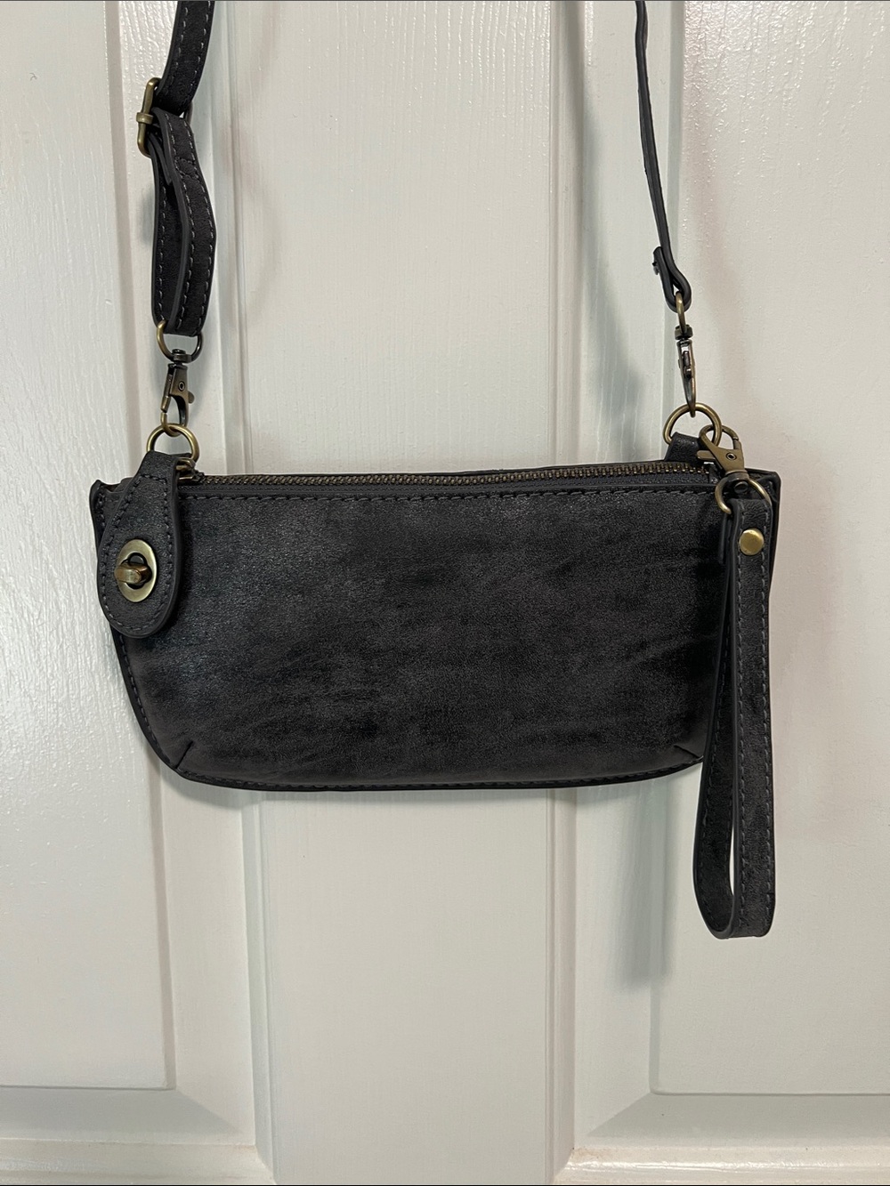 Joy Susan Black Convertible Wristlet with Removable Strap